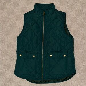 J Crew Green Quilted Vest
